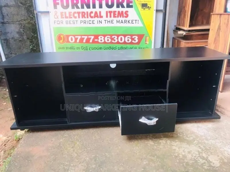 MODERN BLK MID-Drawer 65” TV STAND
