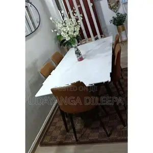 Granite Dining Table with Cushion Chairs