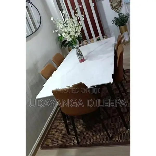Granite Dining Table with Cushion Chairs