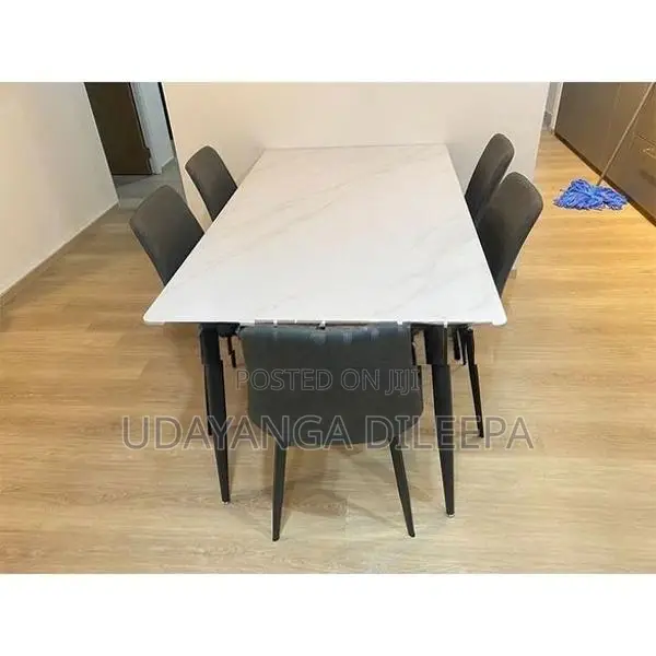 Granite Dining Table with Cushion Chairs