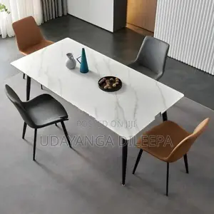 Granite Dining Table with Cushion Chairs