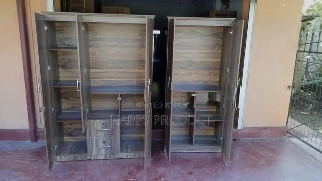 2 Door Melamine Hanging Wardrobe with Glass Drawers