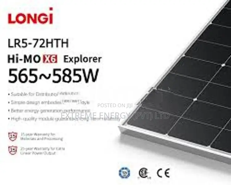 LONGi Solar Hi-MO X6 Explorer LR5-72HTH-555M Module 585 Watt