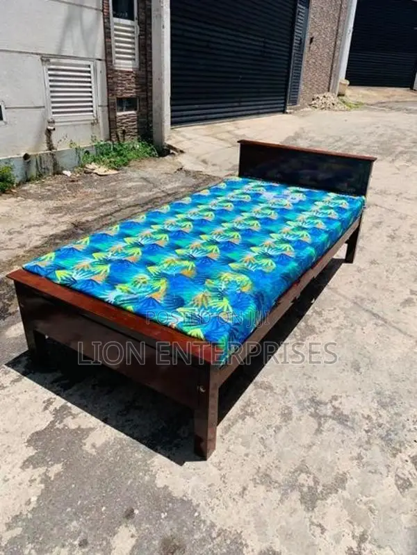 Single Box Bed with Double Layer Mattress 72×36