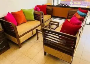New pillows sofa set with glass coffee table