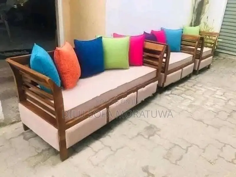 New pillows sofa set with glass coffee table