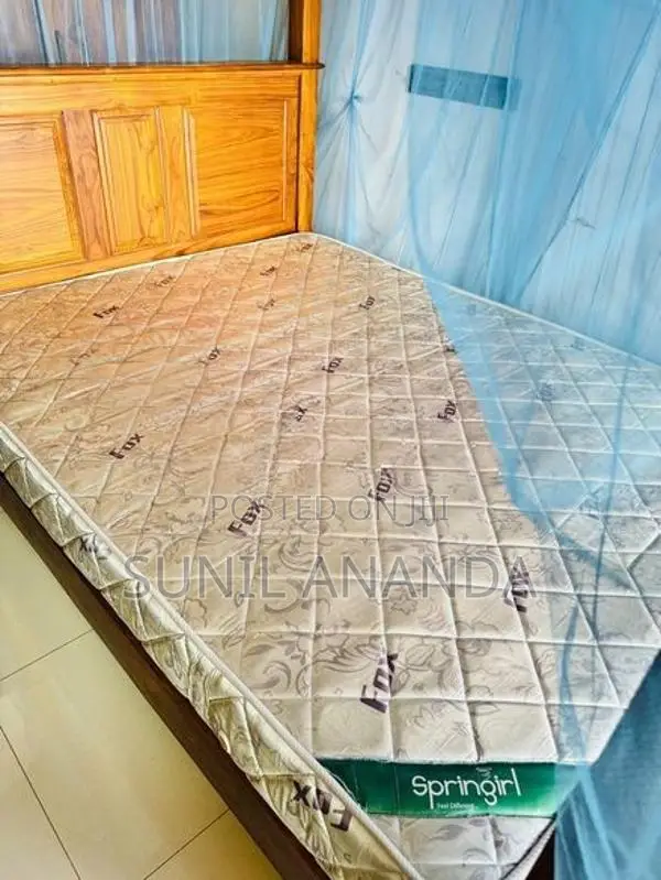 6 X 5 Teak Canopy Bed + Mattress