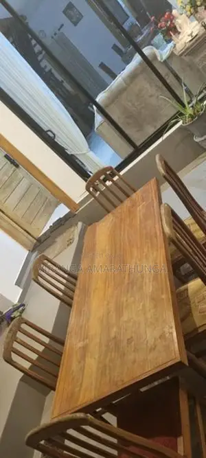 Solid Burutha Dining Table With 6 Chairs