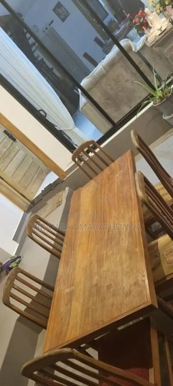 Solid Burutha Dining Table With 6 Chairs