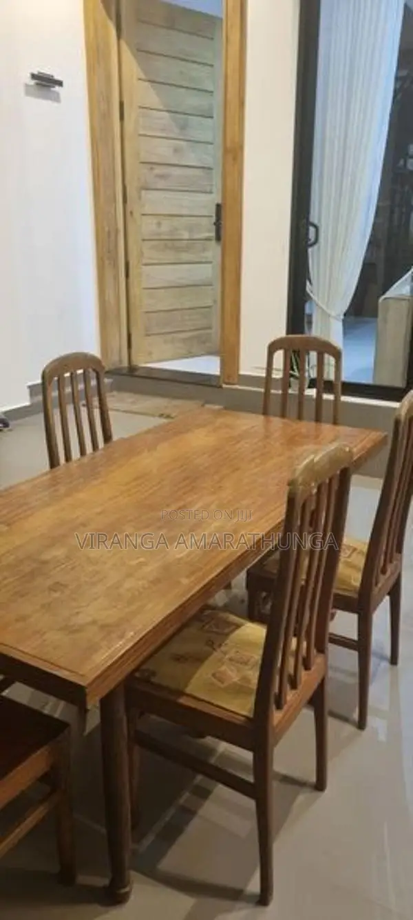 Solid Burutha Dining Table With 6 Chairs