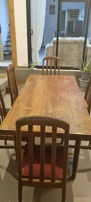 Solid Burutha Dining Table With 6 Chairs
