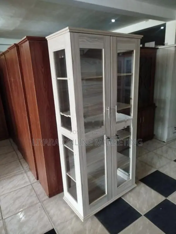 Melamine Office Cupboard & Glass