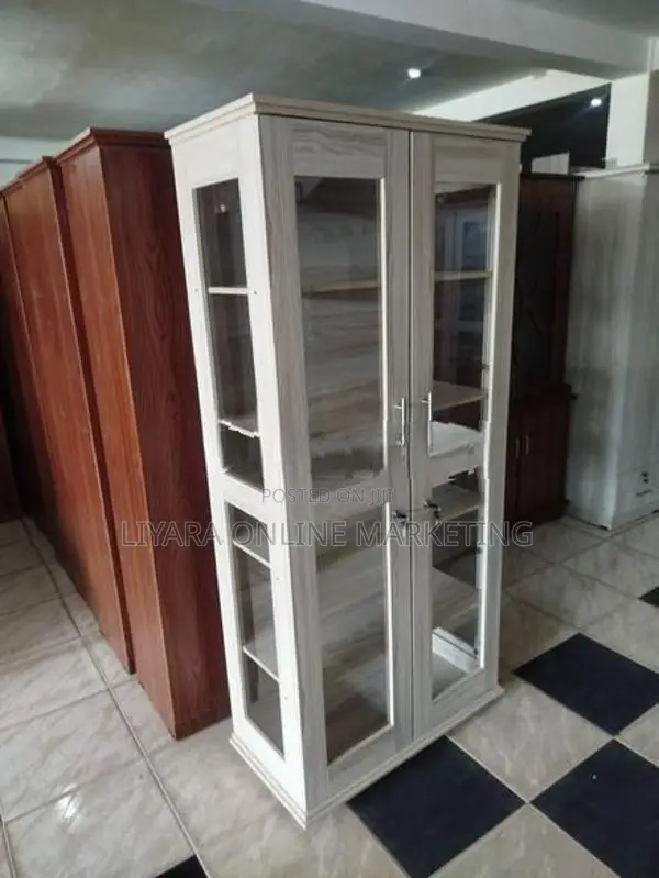 Melamine Office Cupboard & Glass