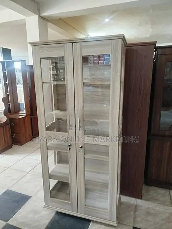 Melamine Office Cupboard & Glass