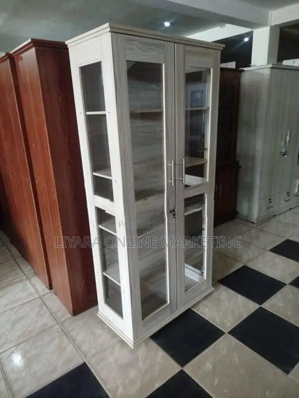 Melamine Office Cupboard & Glass