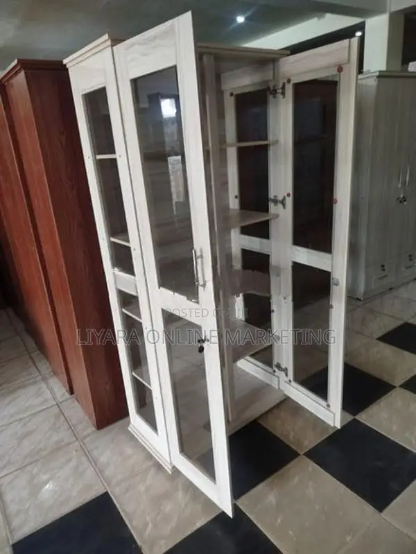 Melamine Office Cupboard & Glass