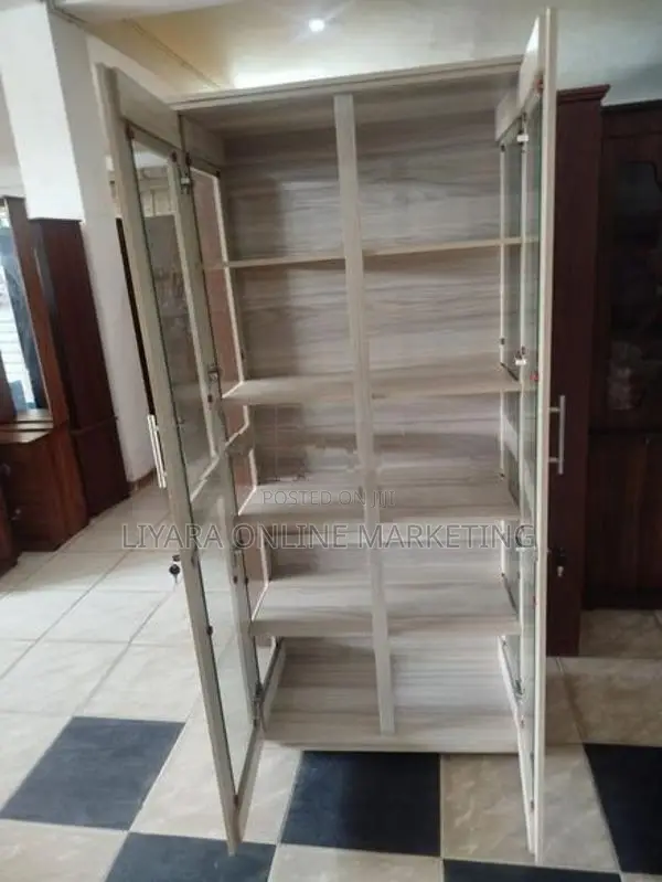 Melamine Office Cupboard & Glass