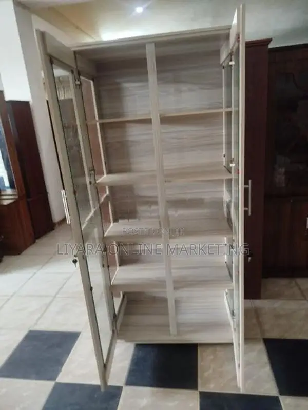 Melamine Office Cupboard & Glass