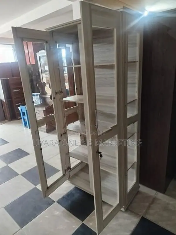 Melamine Office Cupboard & Glass