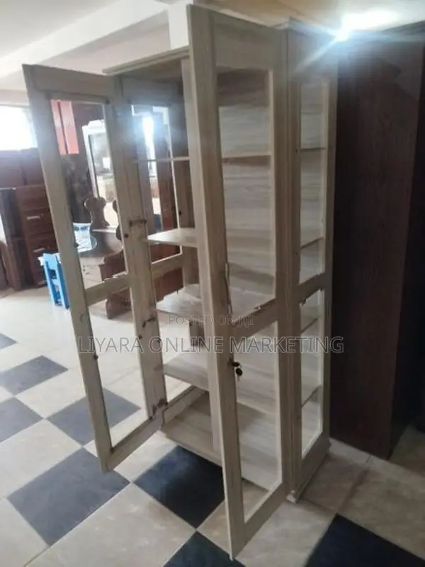 Melamine Office Cupboard & Glass