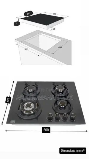 Novo Luxury Safety Brass Burners Gas Cooker Hob
