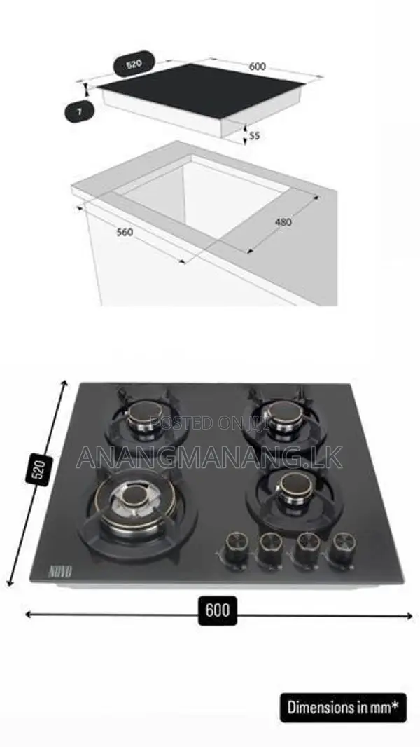 Novo Luxury Safety Brass Burners Gas Cooker Hob