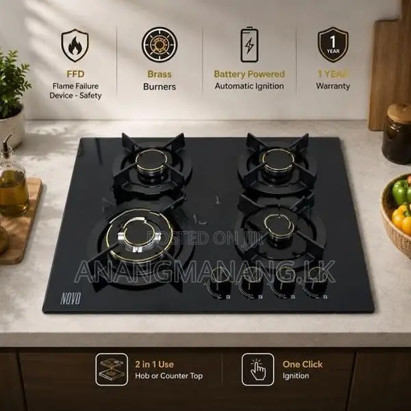 Novo Luxury Safety Brass Burners Gas Cooker Hob