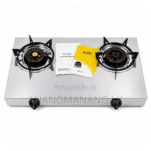 Aiko Gas Cooker 2 Burner Stainless Steel with Copper Burners