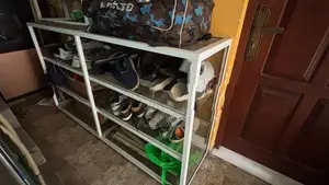 Large Glass Shelf With Metal Frames