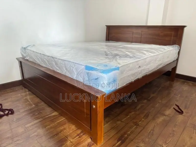 New 72x60 Teak Box Bed With Arpico Spring Mattress 8 Inches (Pp1)