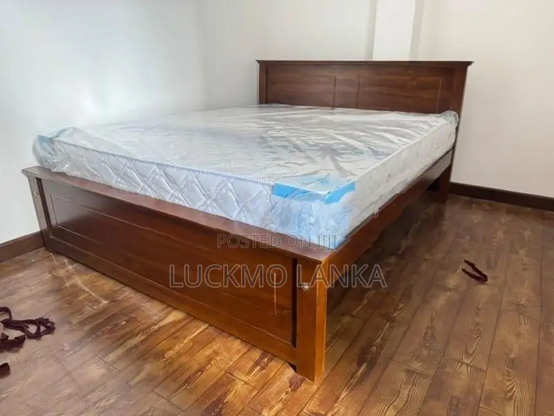 New 72x60 Teak Box Bed With Arpico Spring Mattress 8 Inches (Pp1)