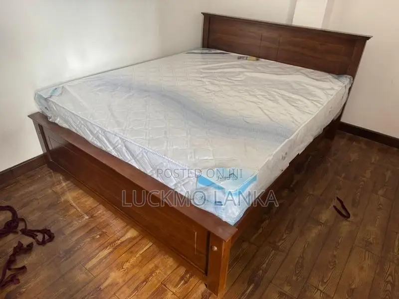 New 72x60 Teak Box Bed With Arpico Spring Mattress 8 Inches (Pp1)