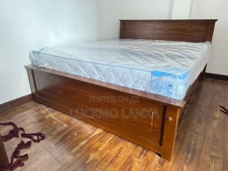 New 72x60 Teak Box Bed With Arpico Spring Mattress 8 Inches (Pp1)