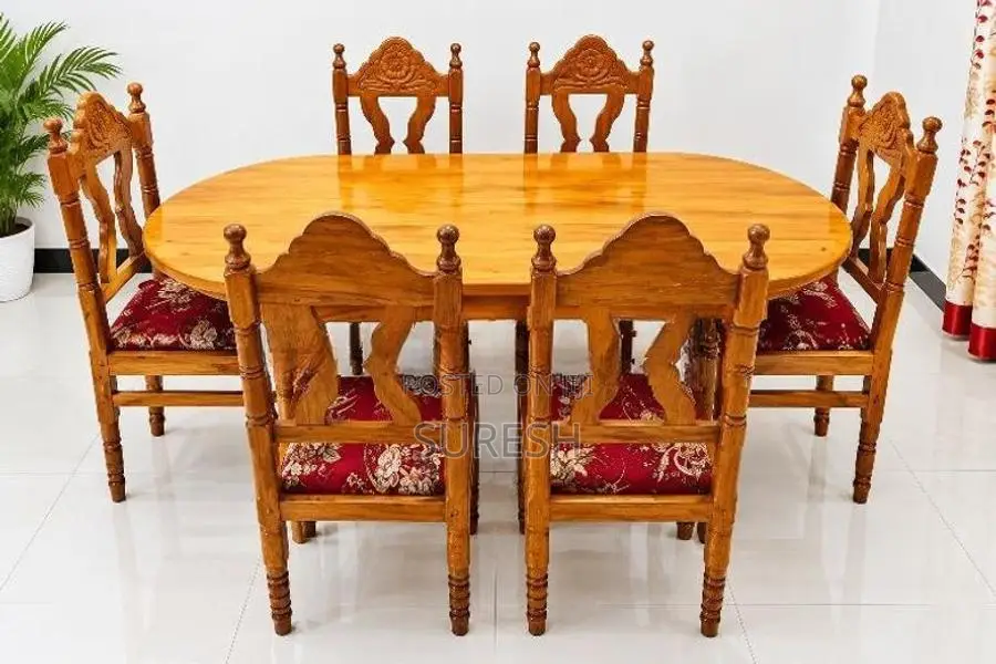 Wooden Dining Table With Chairs