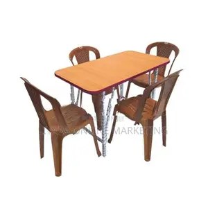 New 4/2 steel table with 4 chairs