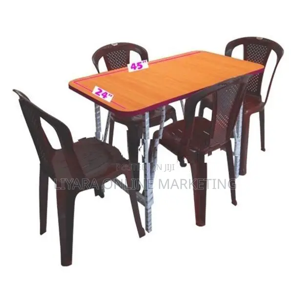New 4/2 steel table with 4 chairs