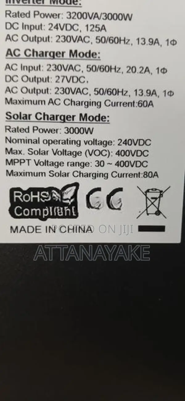 Solar Inverter Off Grid (24V/3.2kva)
