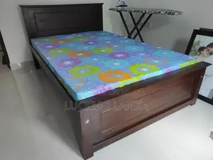 New 6x4 Teak Box Bed With Double Layer Mattress (Pp11)