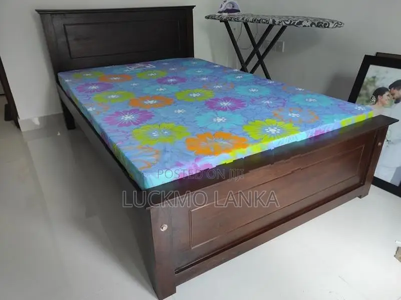 New 6x4 Teak Box Bed With Double Layer Mattress (Pp11)
