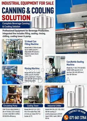 Industrial Beverage Canning With Cooling Equipment
