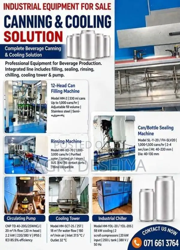 Industrial Beverage Canning With Cooling Equipment