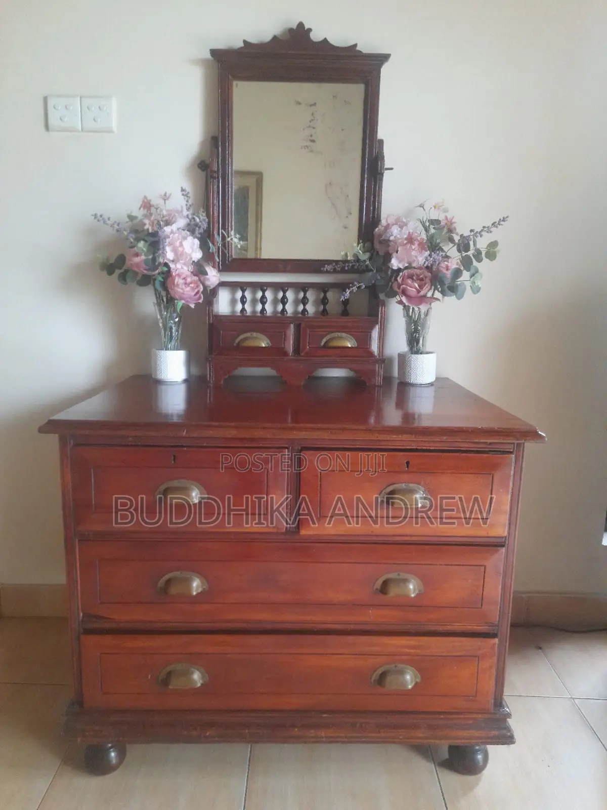 Antique Pettagama With Drawers Antique Table Mirror With Drawers