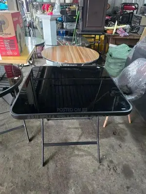 Modern Black Glass Folding Table