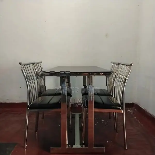 Stainless Steel Table With Chairs
