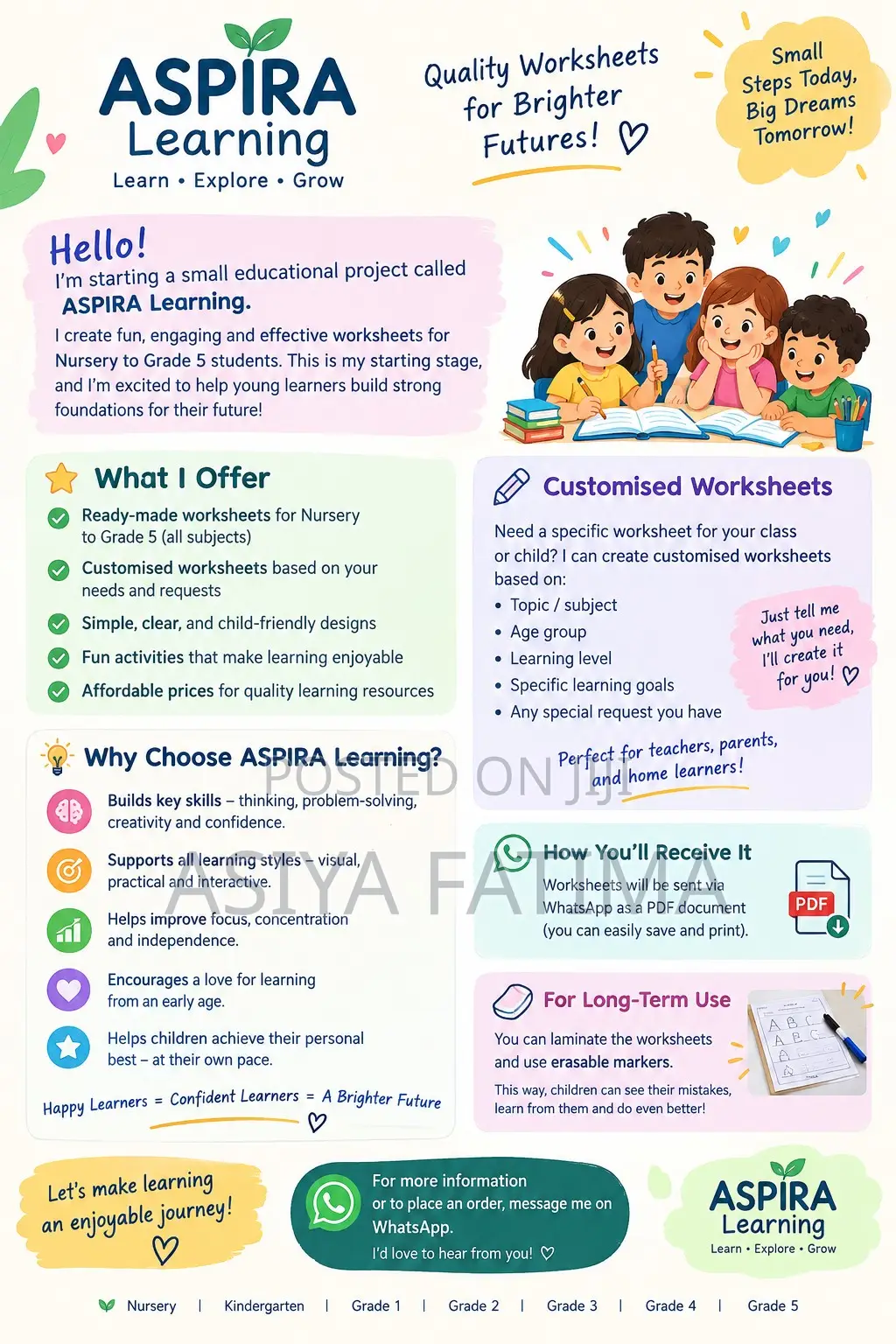 Customised Worksheets and Ready-Made Worksheets for Nursery to Grade 5