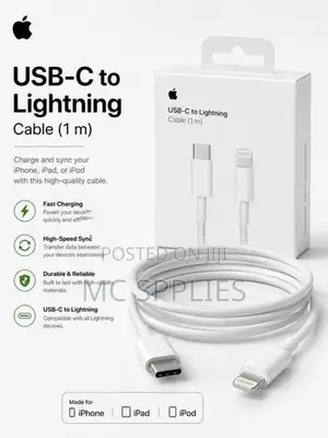 USB C Lighting Cable 1m