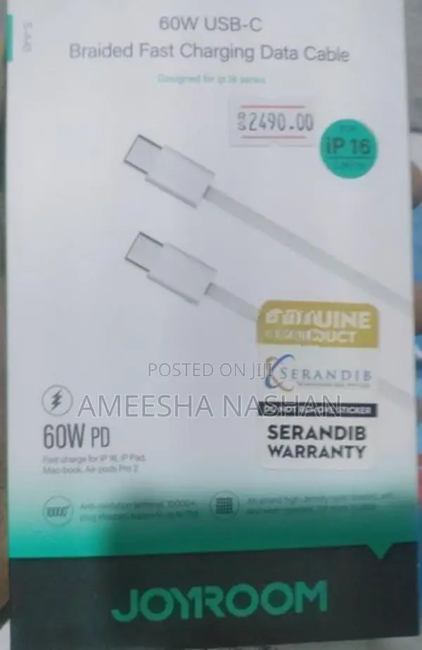 Anker 30W Adapter + Joyroom 60W PD Cable ( 3 Months )