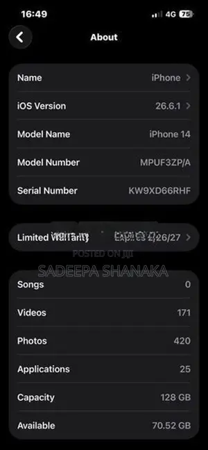 Apple iPhone 14 (Used)