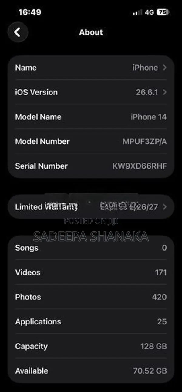 Apple iPhone 14 (Used)
