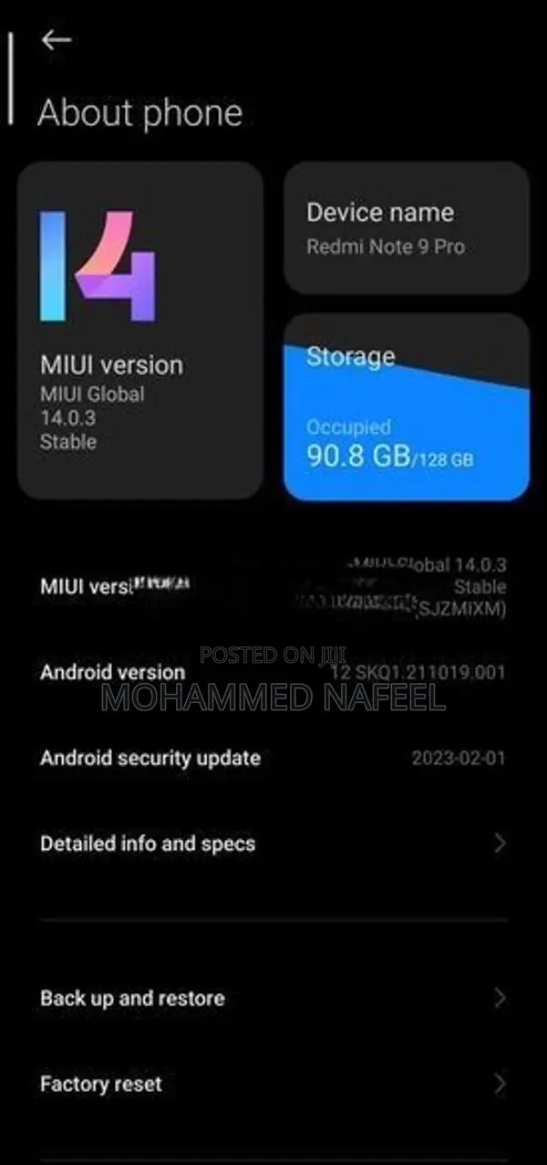 Xiaomi Redmi Note 9 Pro (Used)